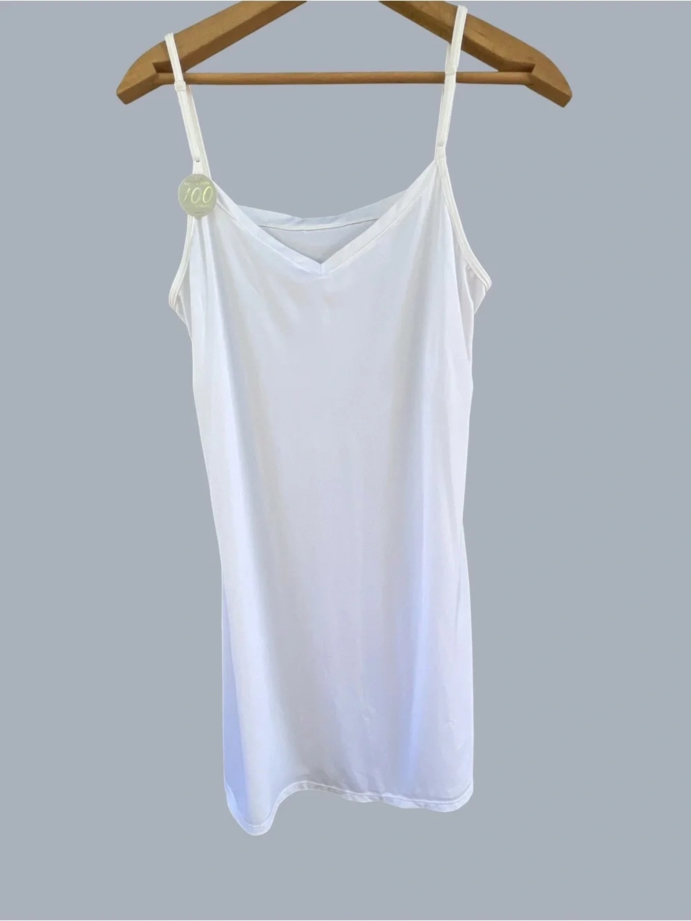 NWT Vanity Fair White Nylon-Spandex Slip with Straps